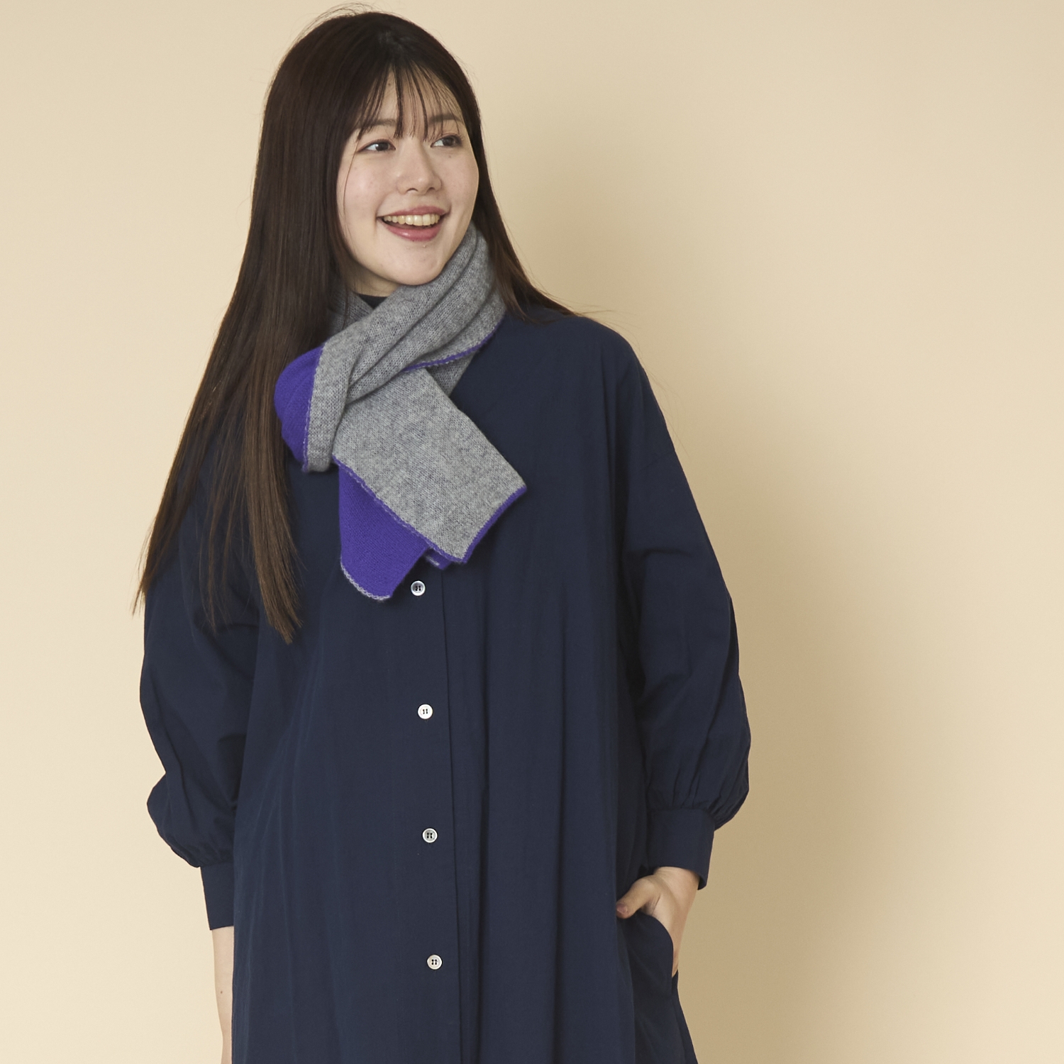 el alto/リバーシブルニットマフラー